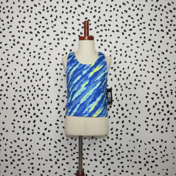 Ideology Other - ID Ideology Blue Print Cropped Athletic Girls Tank Top